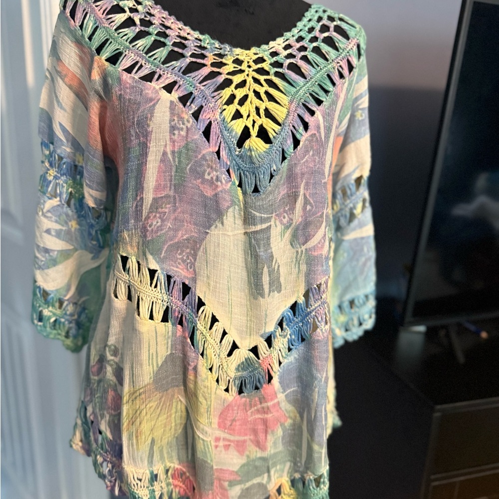 Colorful Crochet Tunic Top